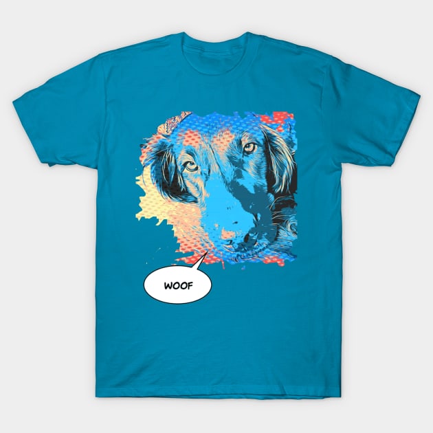 Comic Style Woof T-Shirt by qzizdesigns